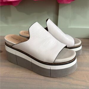 Naked Feet Gray and White Platform Shoes